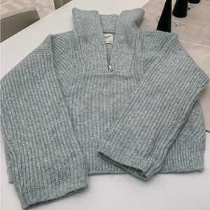 Abercrombie & Fitch Light Blue Cowl Neck Sweater